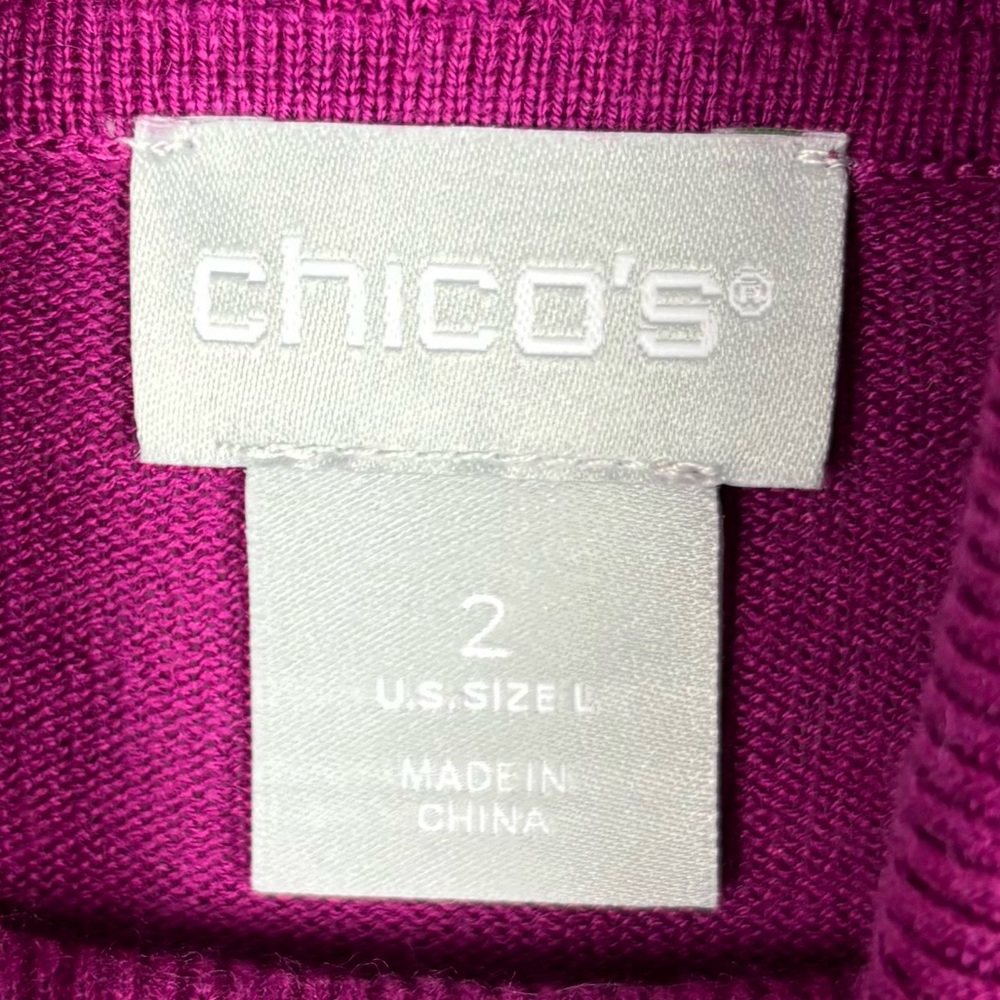 Chico’s Turtleneck Sweater Feather Weight Layering Basic Blooming Dahlia Large - Picture 3 of 7